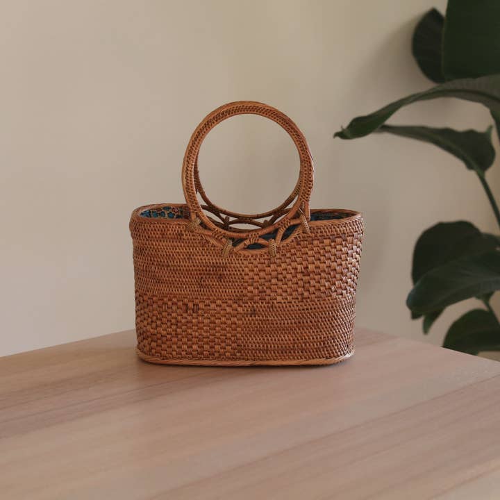 Ganapati – Großhandel Henkeltasche – Damen – Handtasche aus Rattan Bali - Kelsey1