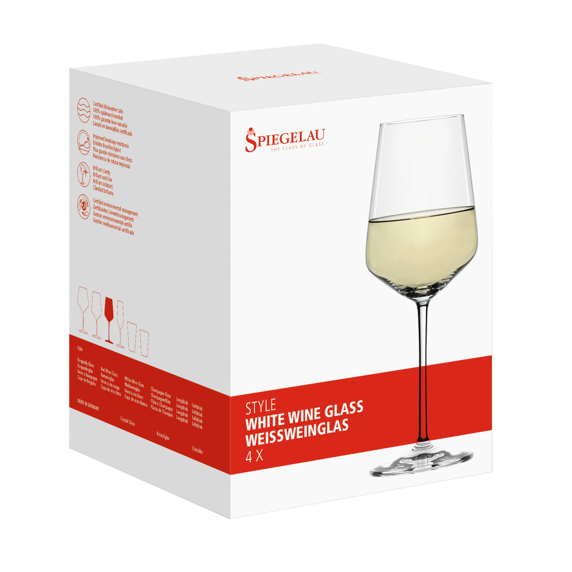 Spiegelau - Wholesale Wine Glass - Style Stemmed Crystal White Wine Glasses Set of 41
