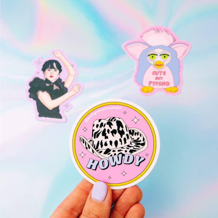 Party Mountain Paper co. - Wholesale Phone & Laptop Stickers - Howdy Hat Sticker | Last Chance