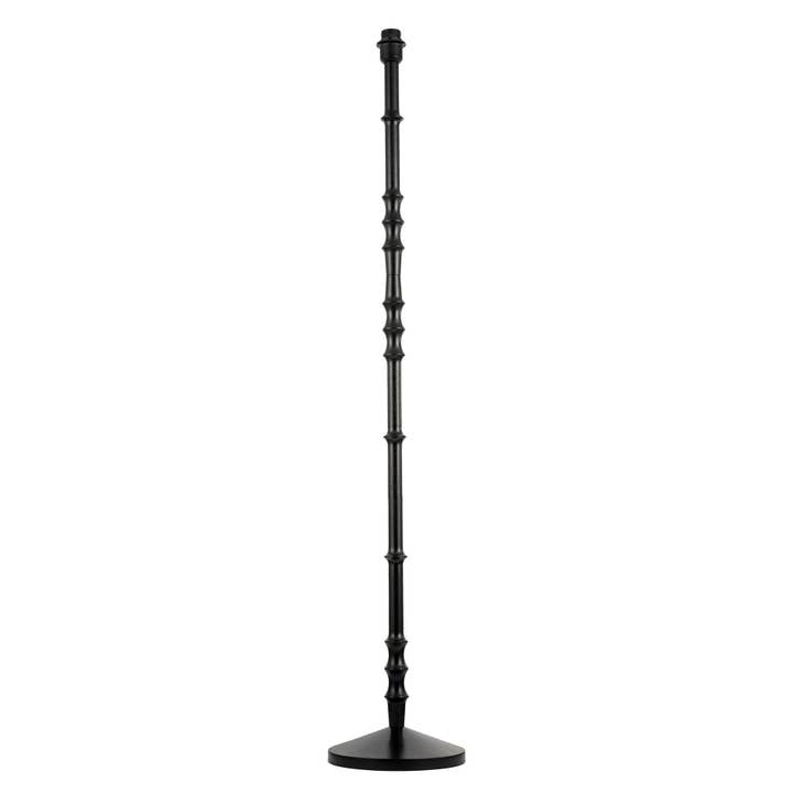 Classic Black Wood Floor Lamp Base with Sleek Reeded Stem Pole Design for wholesale by Happy Homewares