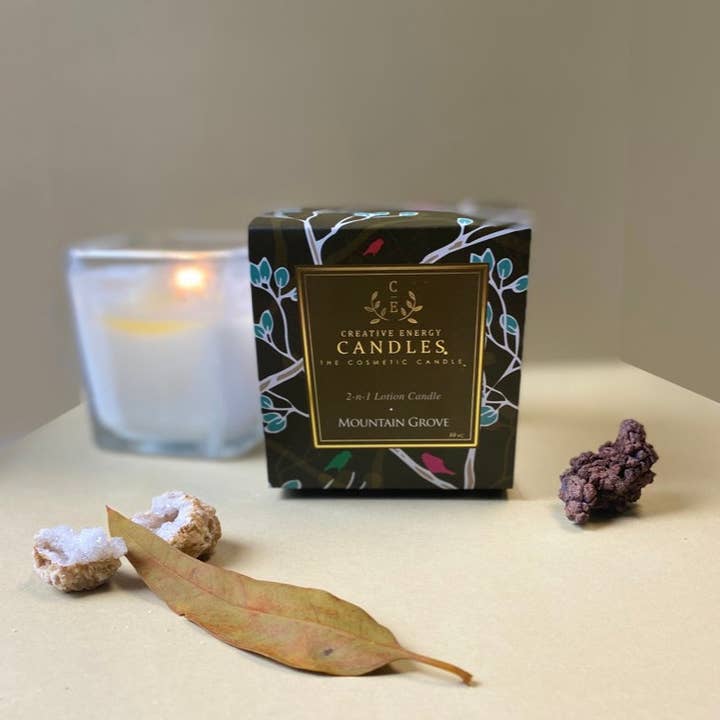 Creative Energy Candles - Wholesale Jar/Filled Candle - Mountain Grove: 2-in-1 Soy Lotion Candle4