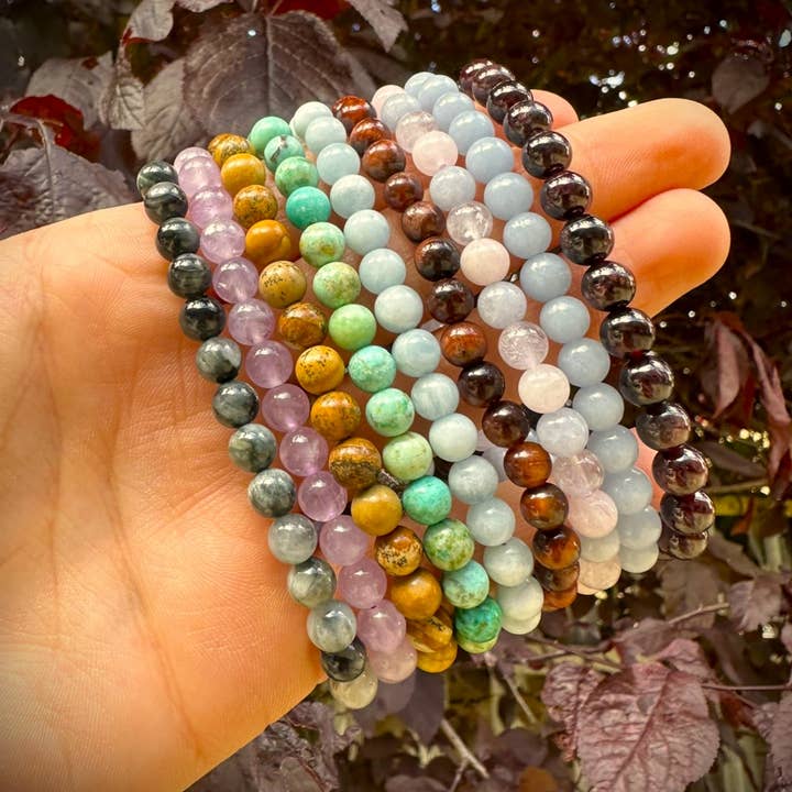 Wise Skies – Pulseira de missangas por atacado – Pulseiras de Pedras de Cristal com Miçangas de 6mm - Joias Naturais de Cura11