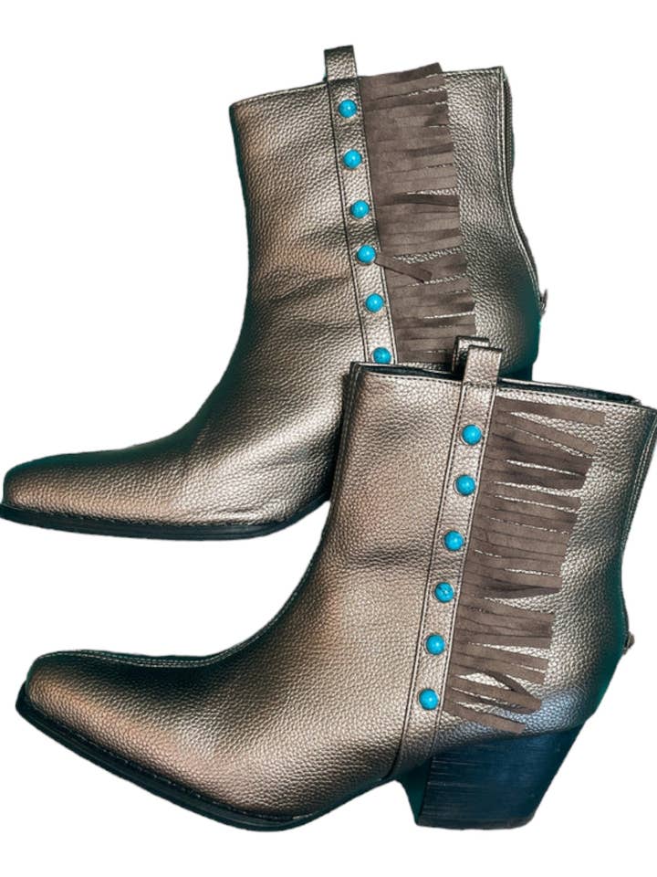 Crazy Train Boujee Western Fringe Boots for wholesale by The Bling Barn