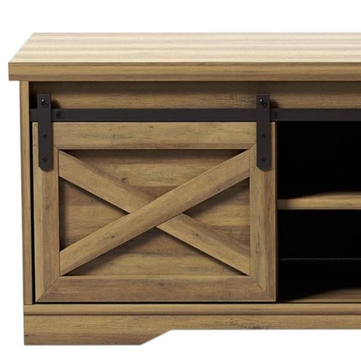 HomeRoots - Wholesale Bench - 47" Black and Natural Faux Leather And Wood Bench With Shoe Storage And Shelves5