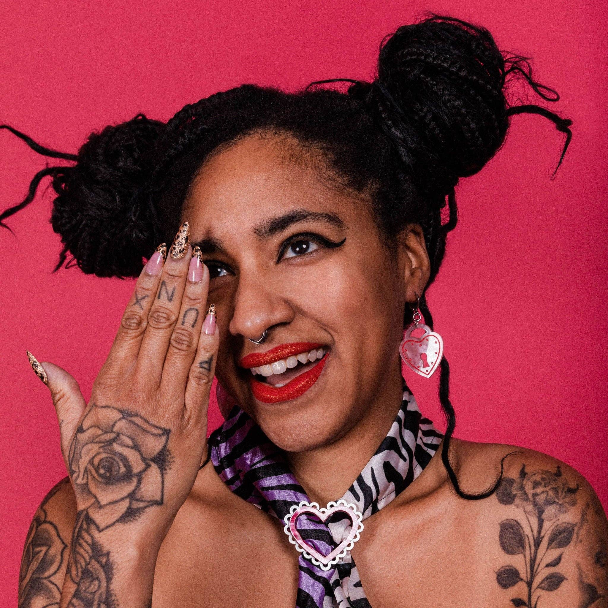 Foolish Fetish - Wholesale Dangle Earrings - All Locked Up Heart Padlock Earrings4