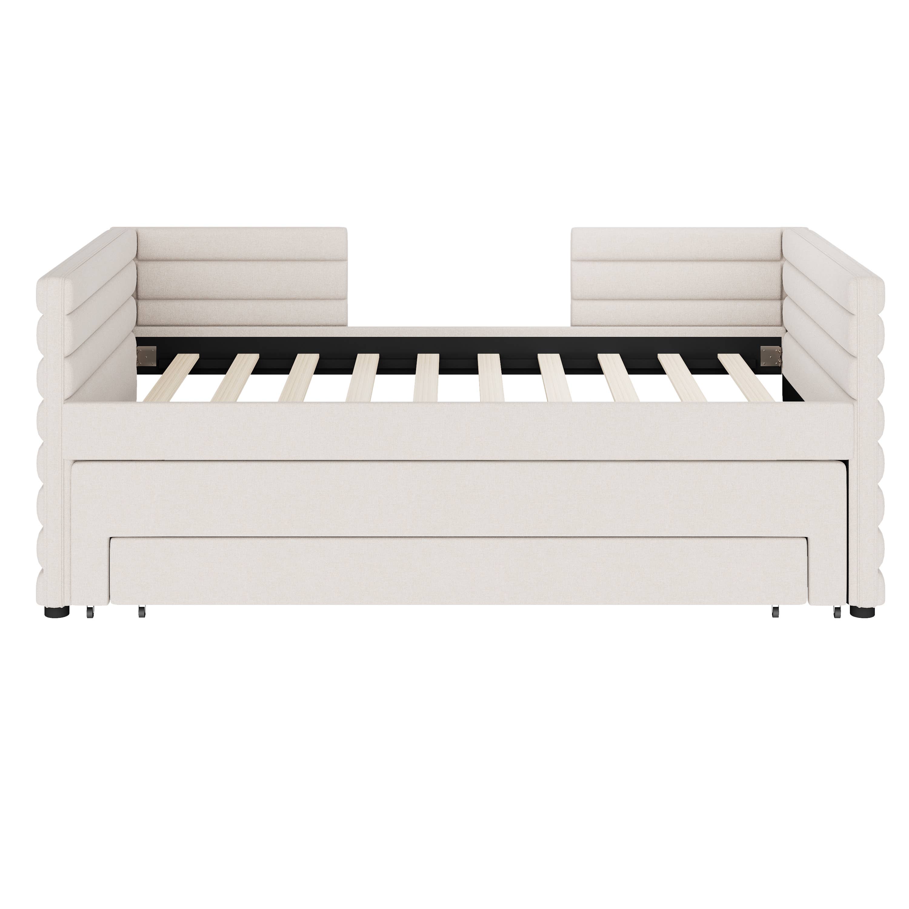 HOMYCASA DESIGN INC - Wholesale Bed - Twin Size Upholstered Daybed with Trundle &3 Storage Drawers10