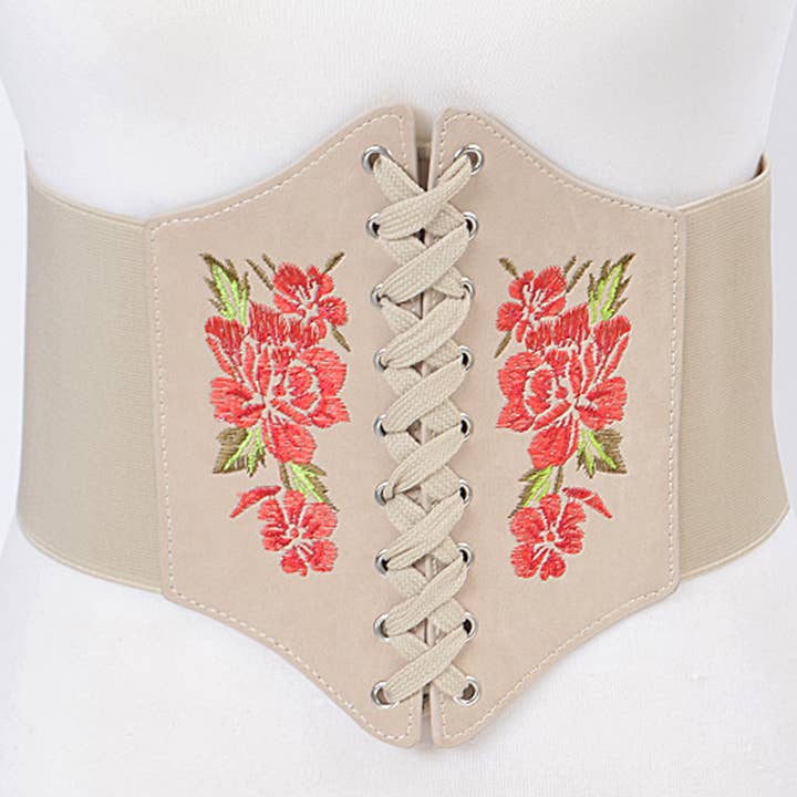 3AM BY H&D ACCESSORIES - Wholesale Corset - Women's - Corset Thick Belt With Red Rose Details