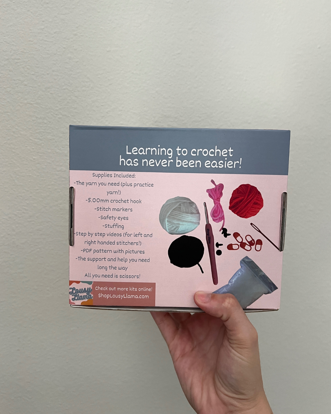 Lousy Llama Creations - Wholesale Knitting/Crochet Supplies - Learn to Crochet Beginner Ghost Crochet Kit3