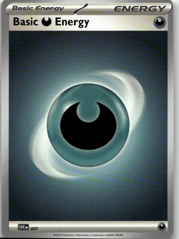 Pokémon SV01: conjunto base Escarlata y Púrpura - Energía básica Oscuridad #007 para venta al por mayor de Chronic Cards
