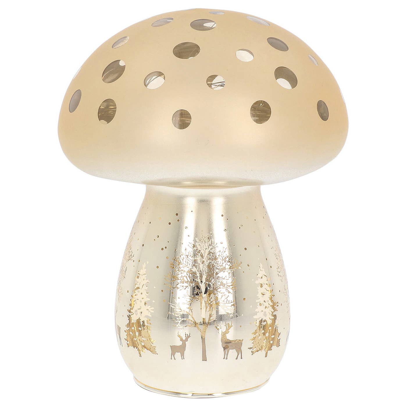 Joe Davies – Decoração de Natal por atacado – Grande Cogumelo LED Brilhante de Natal Dourado1