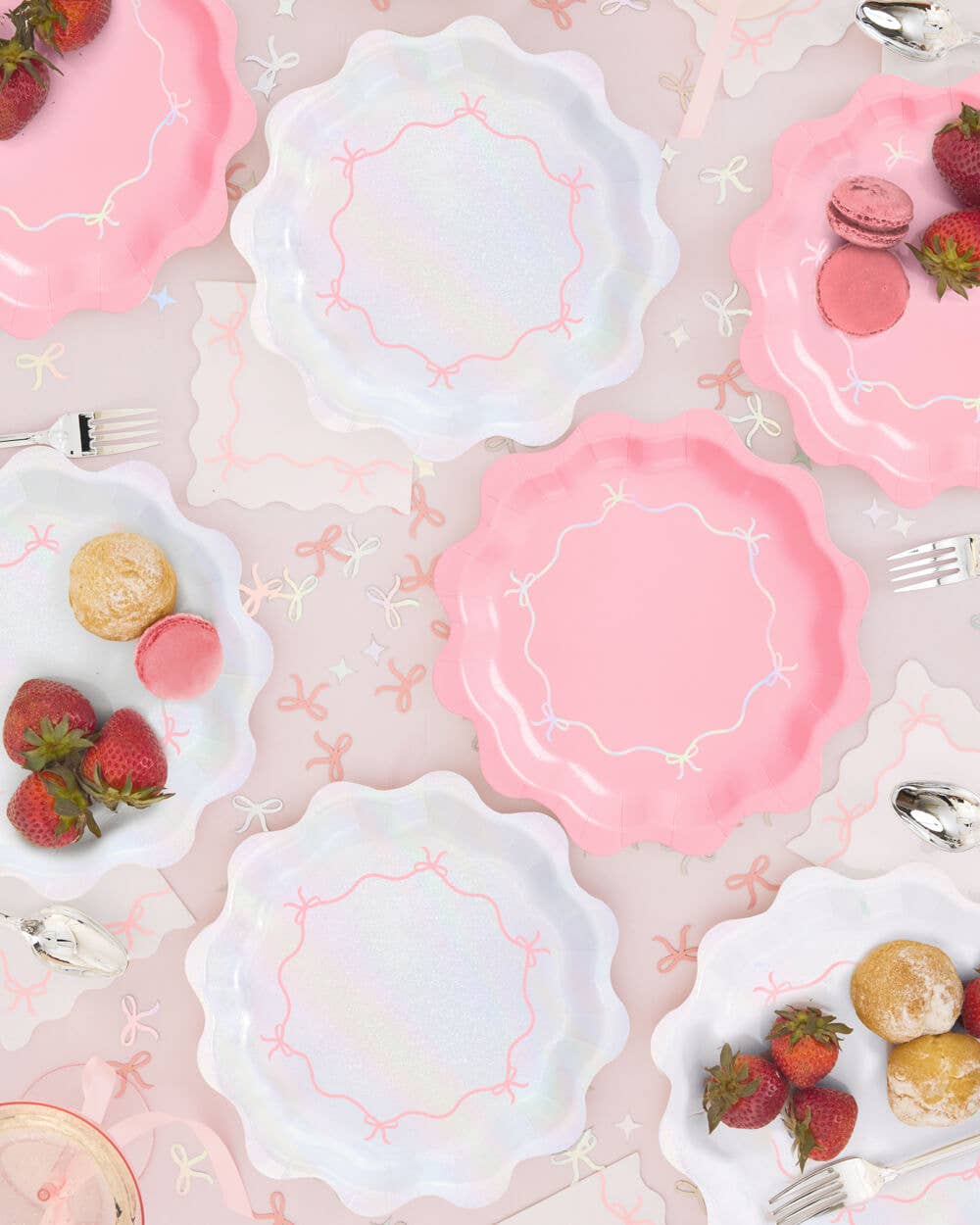 xo, Fetti - Wholesale Disposable Plate - Tying the Knot Plates - 24 paper plates, Bow, Coquette, Bday7