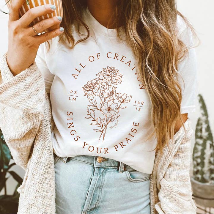 Faith & Life Christian Brands - Wholesale Screen Printed T-Shirt - Women's - Christian Fall Graphic Tee Faith Based Bible Verse Shirt