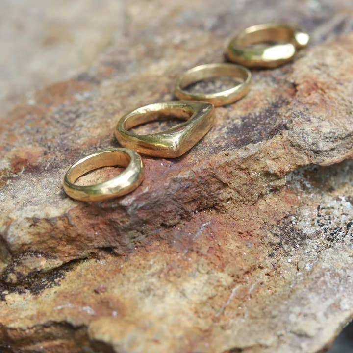 Goldie Jewelry - Wholesale Band/Stacked Ring - FEMME Ring - Bronze Sculpted Ring 2