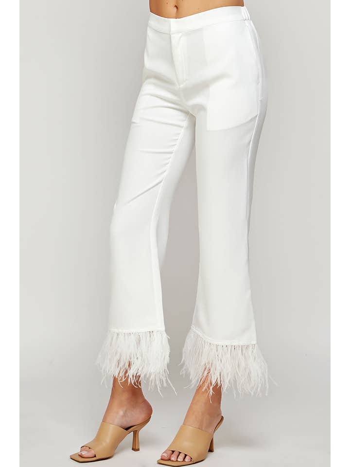 Strut & Bolt - Wholesale Pants - Women's - Feather Trim Flare Pants