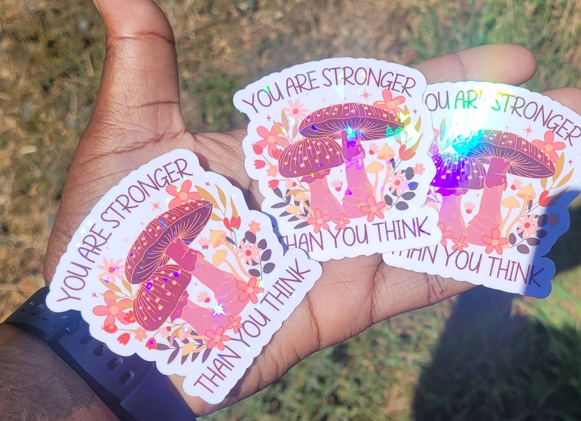 Self Care Tribe - Vente Autocollant - Autocollant holographique « Vous êtes plus fort que vous ne le pensez »2