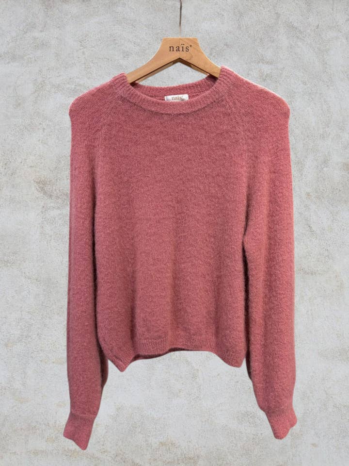 NAÏS PARIS - Wholesale Knit Sweater - Women's - Round neck sweater with buttoned sleeves in kid mohair and merino wool10