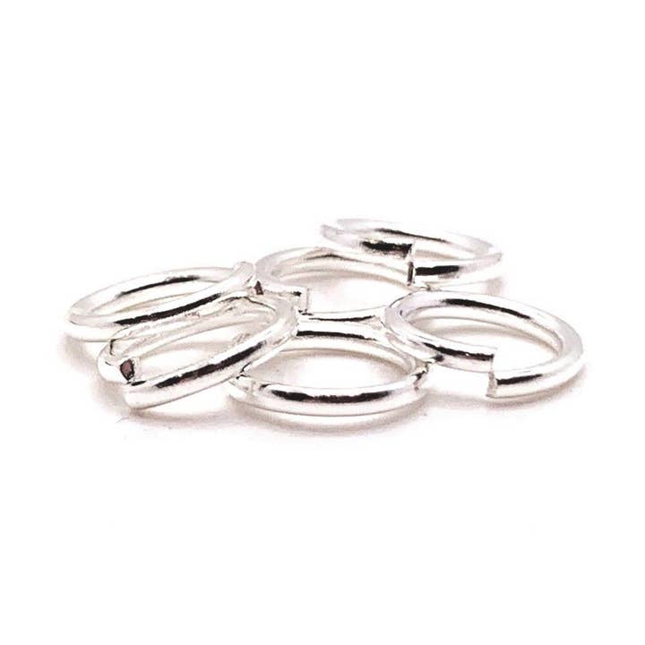 9mm, 17g, Silver Plated Open Jump Rings for wholesale by Guerrilla Charm