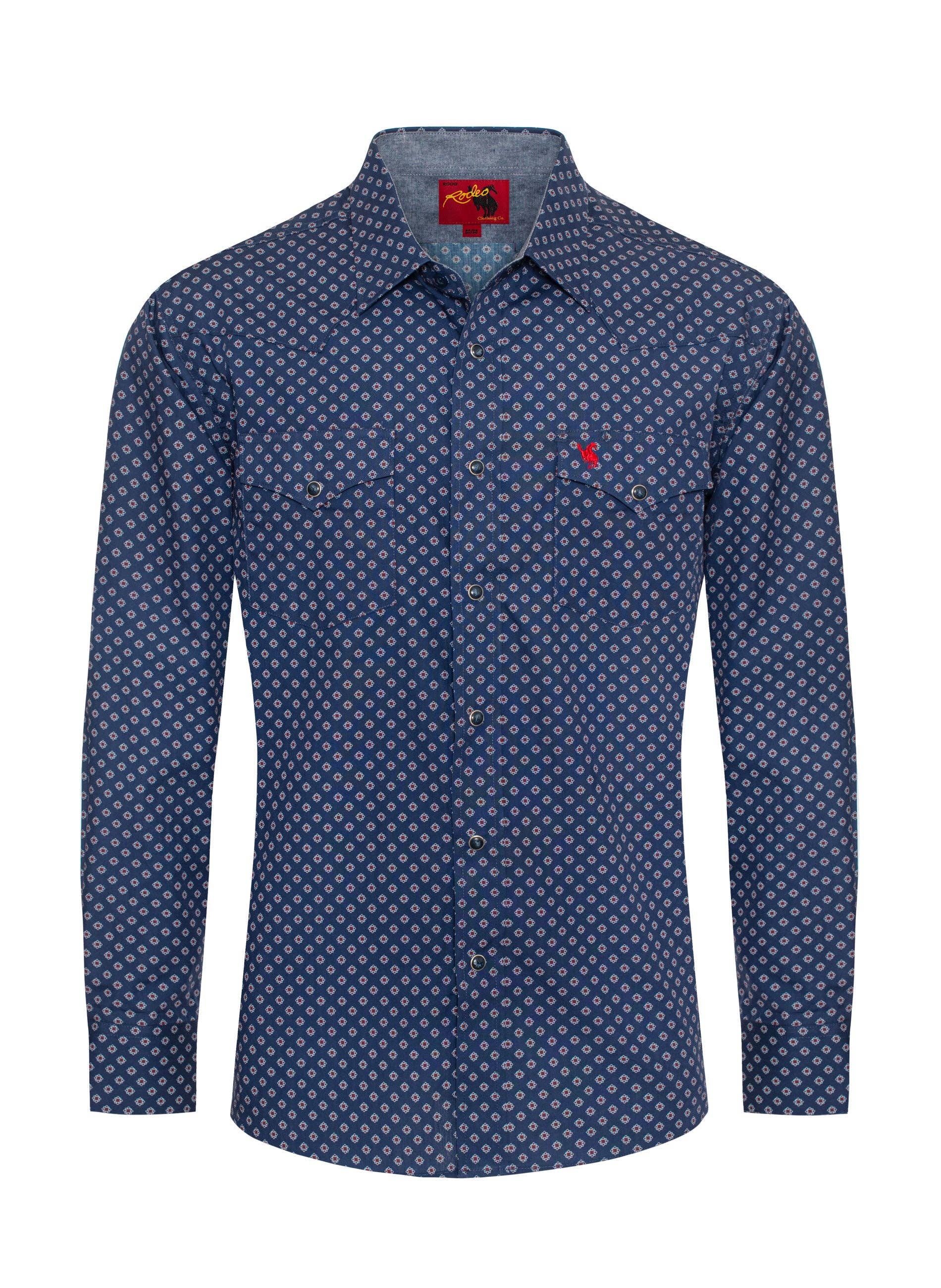 Rodeo Clothing - Wholesale Button Down Shirt - Men's - Men's Western Pearl Snap Print Shirt - PS100L-10840