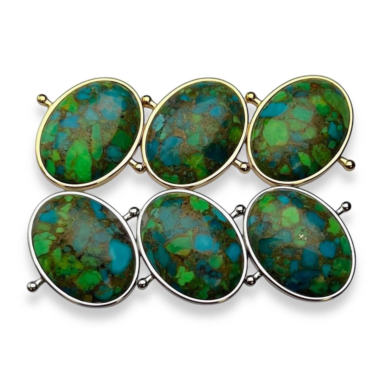 CONQUERing - Wholesale Cocktail/Statement Ring - "Water Lily Pond" Mosaic Stone Element4