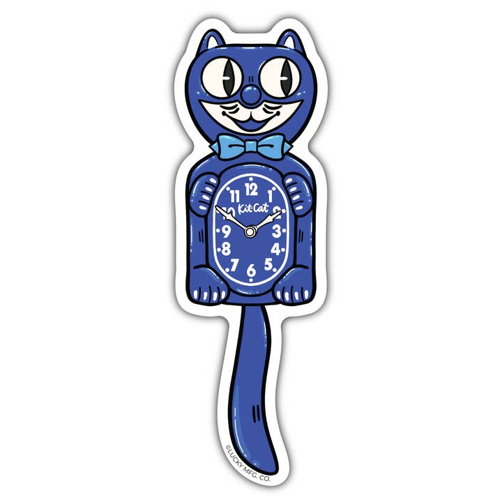 Autocollant de vacances Hanukkah Kit Cat Clock Mid Century Modern pour la vente par Lucky Mfg. Co.