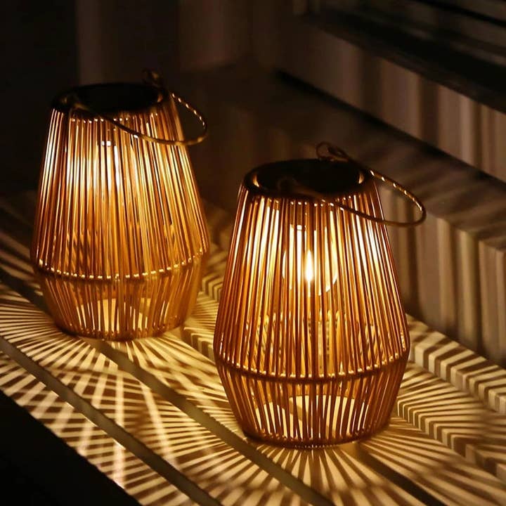 BRECK + FOX - Wholesale Outdoor/Lawn Light - Solar Rattan Lantern