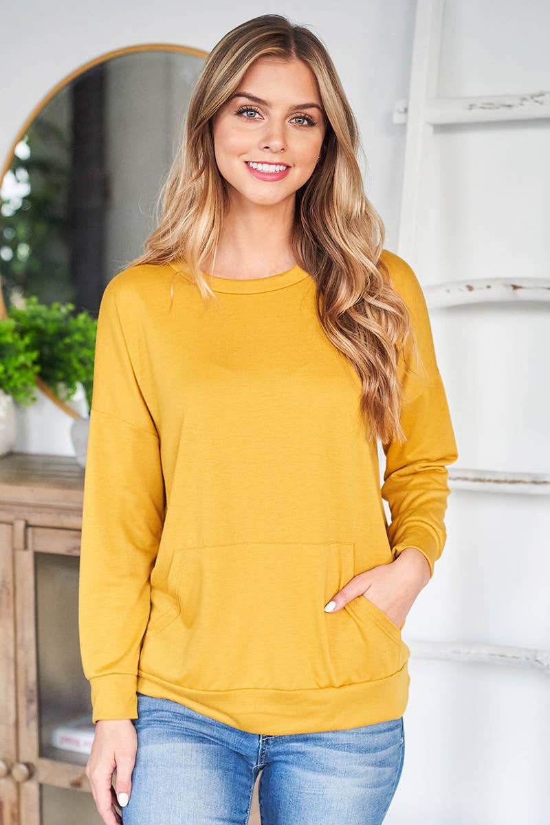 You & Me – wholesale Sweatshirt - Dam – PPT2063-LÅNGÄRMAD FRANSK FROTTÉ TOPP MED KÄNGURUFICKA60