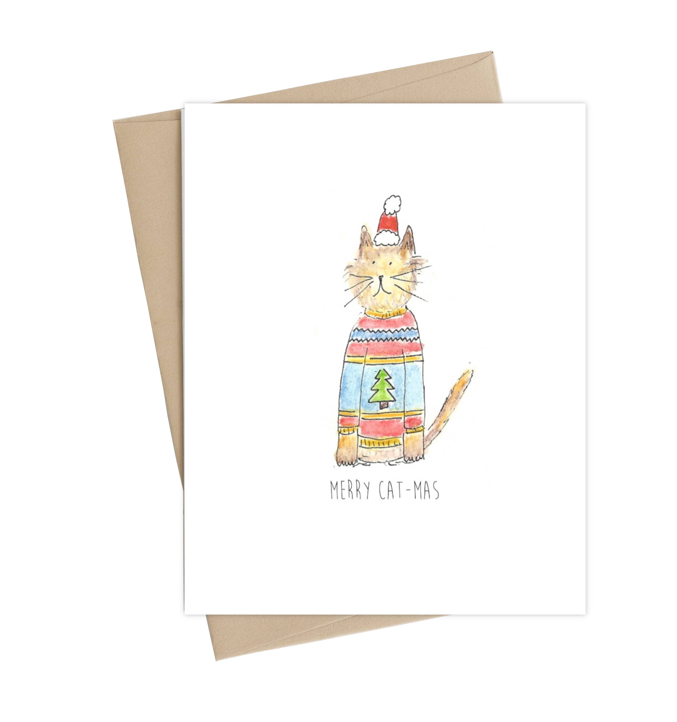 Little May Papery – wholesale Christmas card – Merry Catmas Card *sale*0