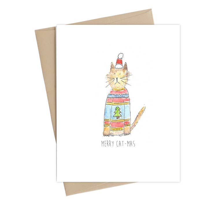 Little May Papery - Wholesale Christmas Card - Merry Catmas Card *sale*