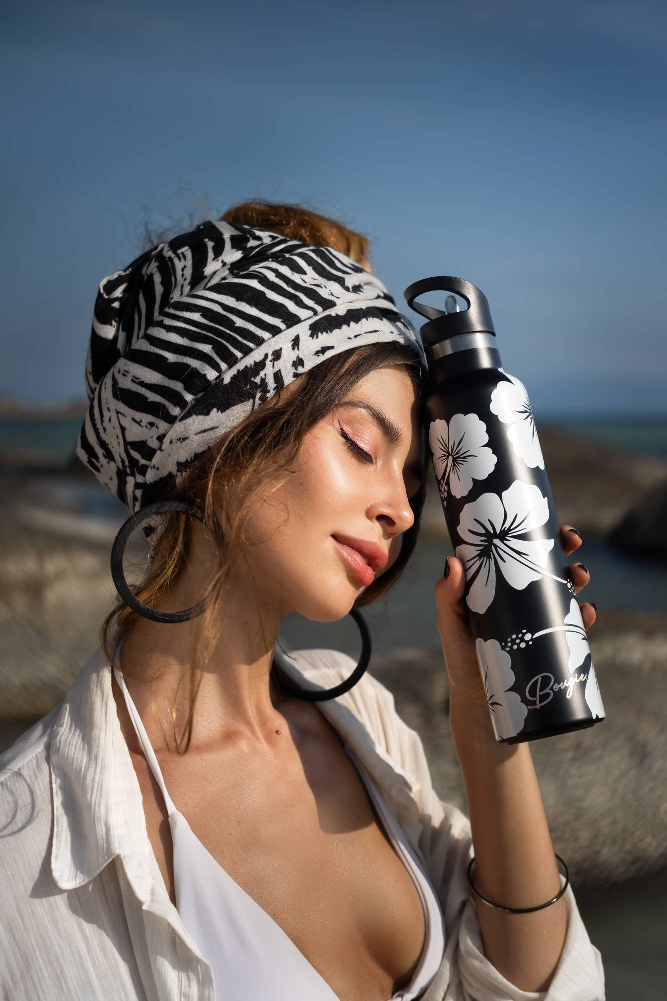 My Bougie Bottle - Wholesale Water Bottle - ALOHA 25 oz Insulated Water Bottle Flip' n ' Sip Lid1