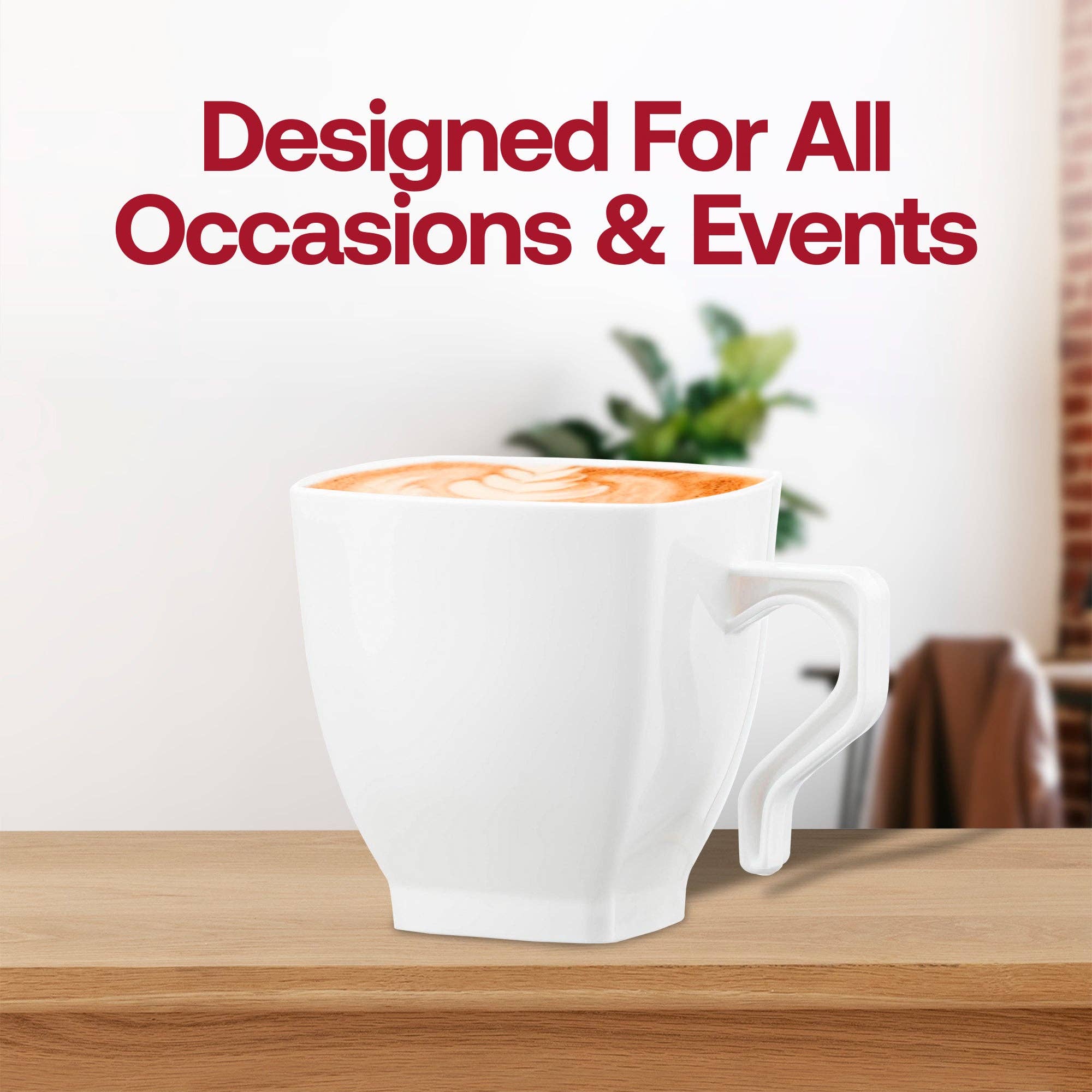 Smarty had a Party - Wholesale Coffee Mug - 8 oz. White Square Plastic Coffee Mugs - 192 pcs6