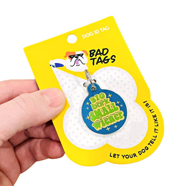 Bad Tags - Wholesale Pet Identification Tag - Dog - Funny Dog ID Tag Scannable QR Code - Big Bark Small Wiener