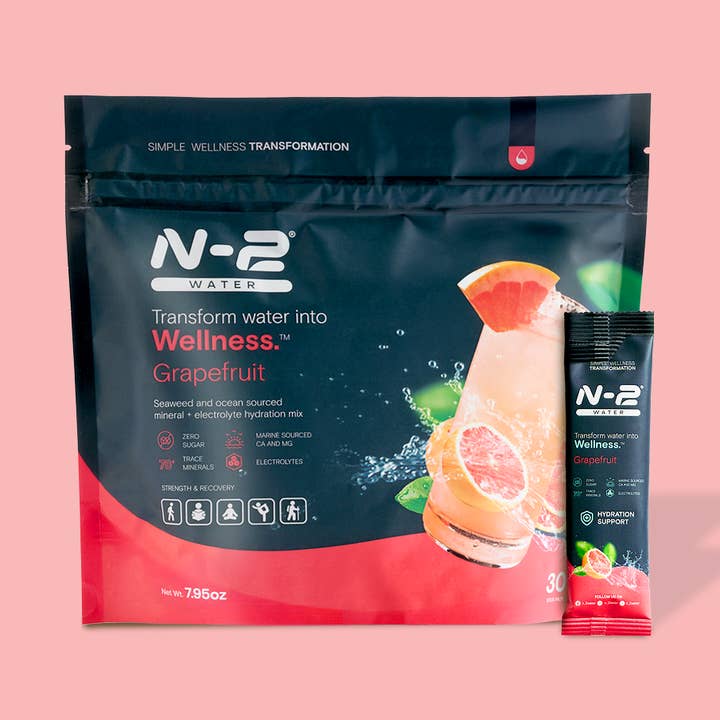 N-2 Water - Vendita all'ingrosso Bevanda salutare in polvere - N-2 Acqua Minerale Primo Mix di Idratazione - Gusto Pompelmo0