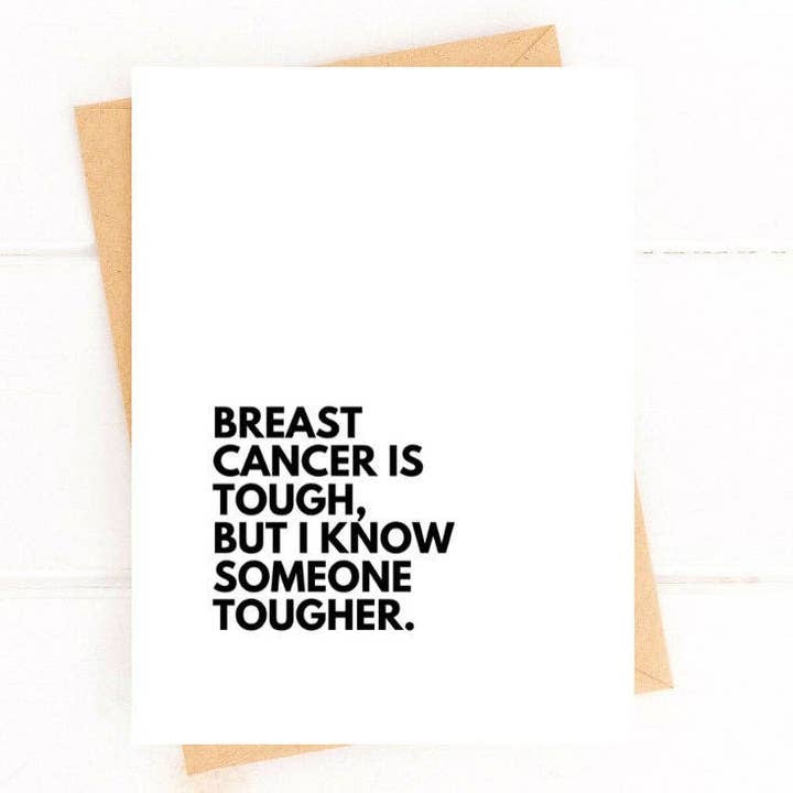 Five Dot Post - Wholesale Get Well Card - Breast Cancer Is Tough Cancer Get Well Greeting Card