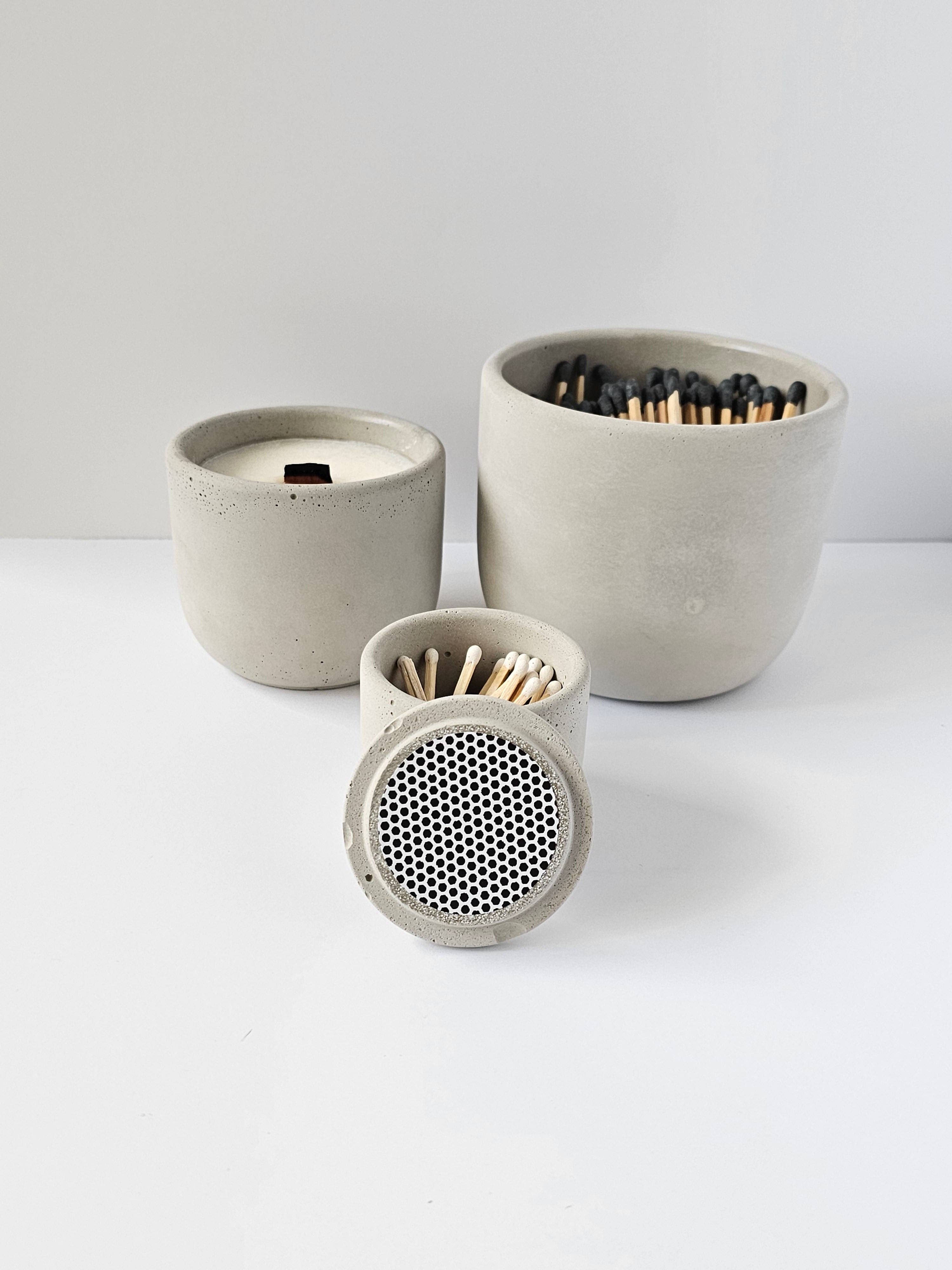 SLOcure – Großhandel Streichholzhalter – Beton Streichholzglas mit Streichpapier5