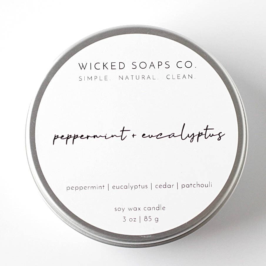 Wicked Soaps Co. – Großhandel Reisekerzen – Peppermint + Eucalyptus Sojawachskerze3
