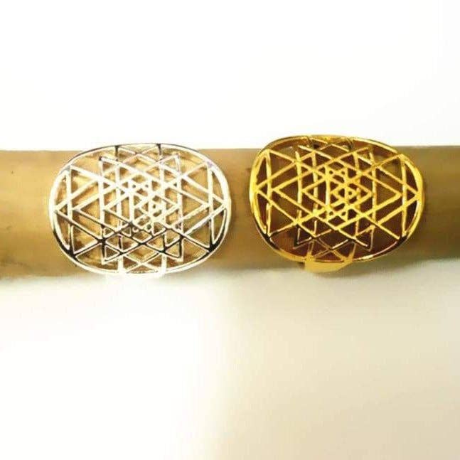 KARMA YOGA SHOP - Wholesale Band/Stacked Ring - 925 Silver Sri Yantra Ring3