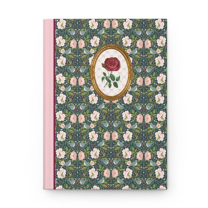 Opal and June - Wholesale Journal/Diary - Green and Pink Journal with Rose: Colorful Maximalist Gift0