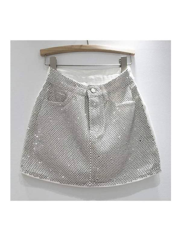 Queen Fashion - Wholesale Skirt - Women's - rhinestones denim short skirt5