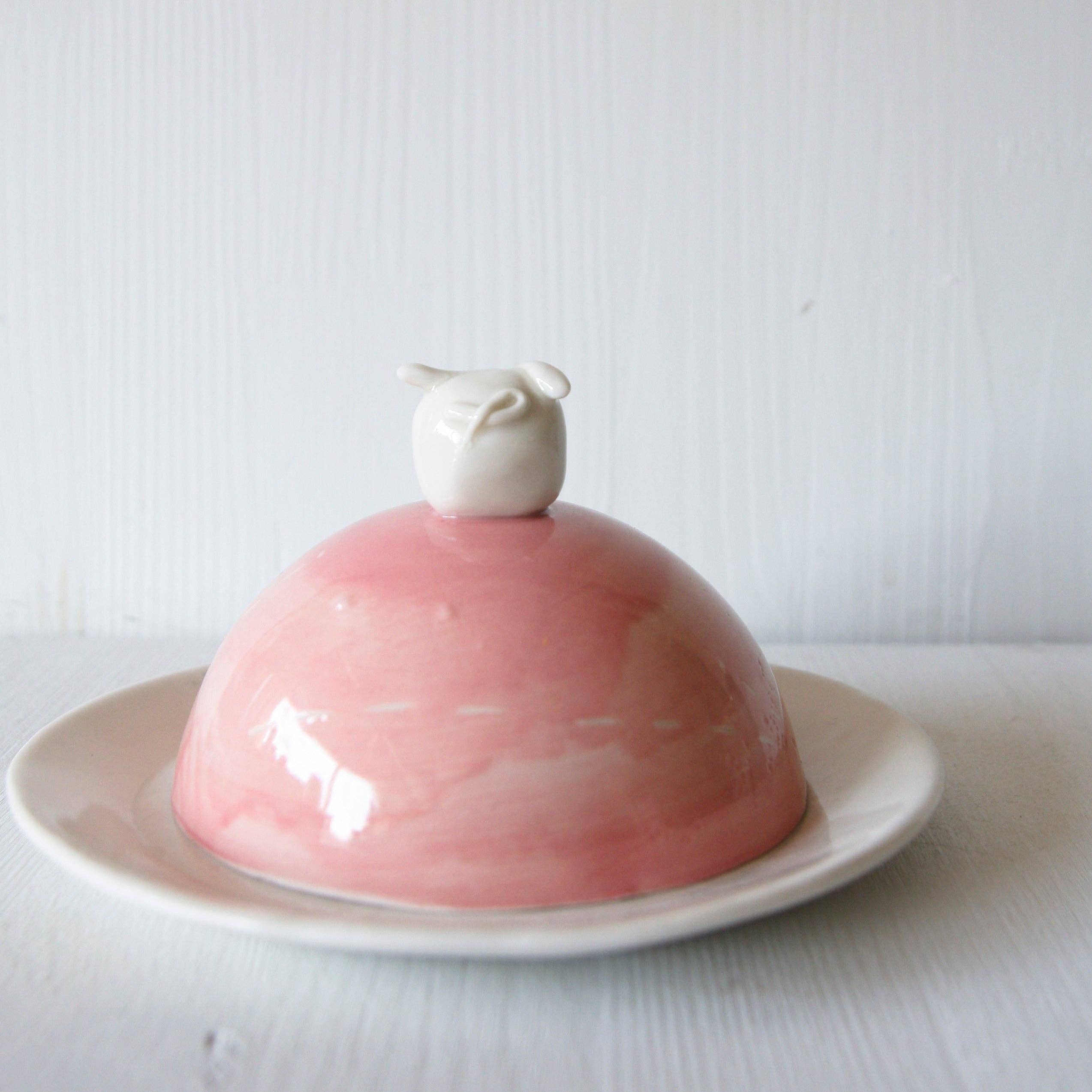 karoArt - Wholesale Decorative Plate/Dish/Bowl - Piglet Butter Dish1