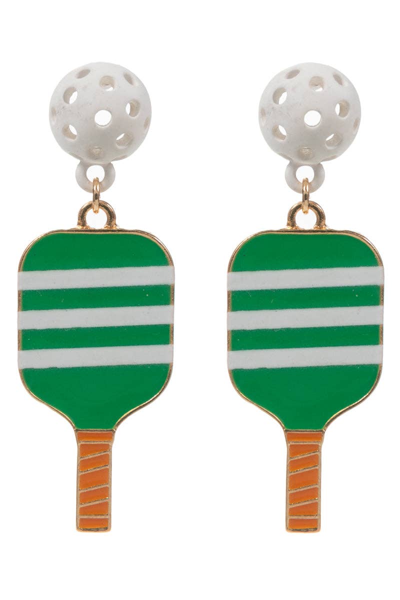 Designature New York - Wholesale Dangle Earrings - Sports Pickleball Enamel Pattern Post Earrings2