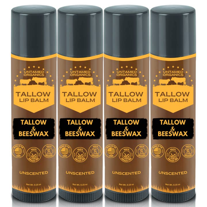 Untamed Organics - Wholesale Lip Balm - Grass-Fed Tallow Lip Balm (4-Pack)