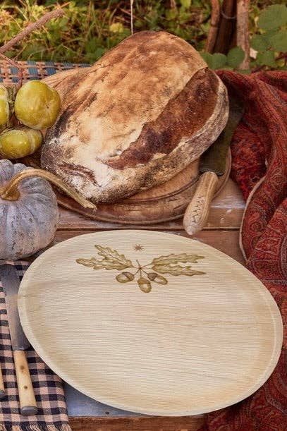 maaterra - Wholesale Disposable Plate - Compostable Palm Leaf Plates - Acorns, 6-12"4