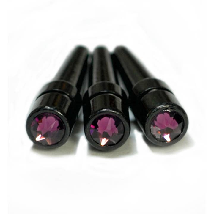 Wood Expressions - Wholesale Board Game - WE Games Black Metal Cribbage Pegs with Crystals - Set of 34