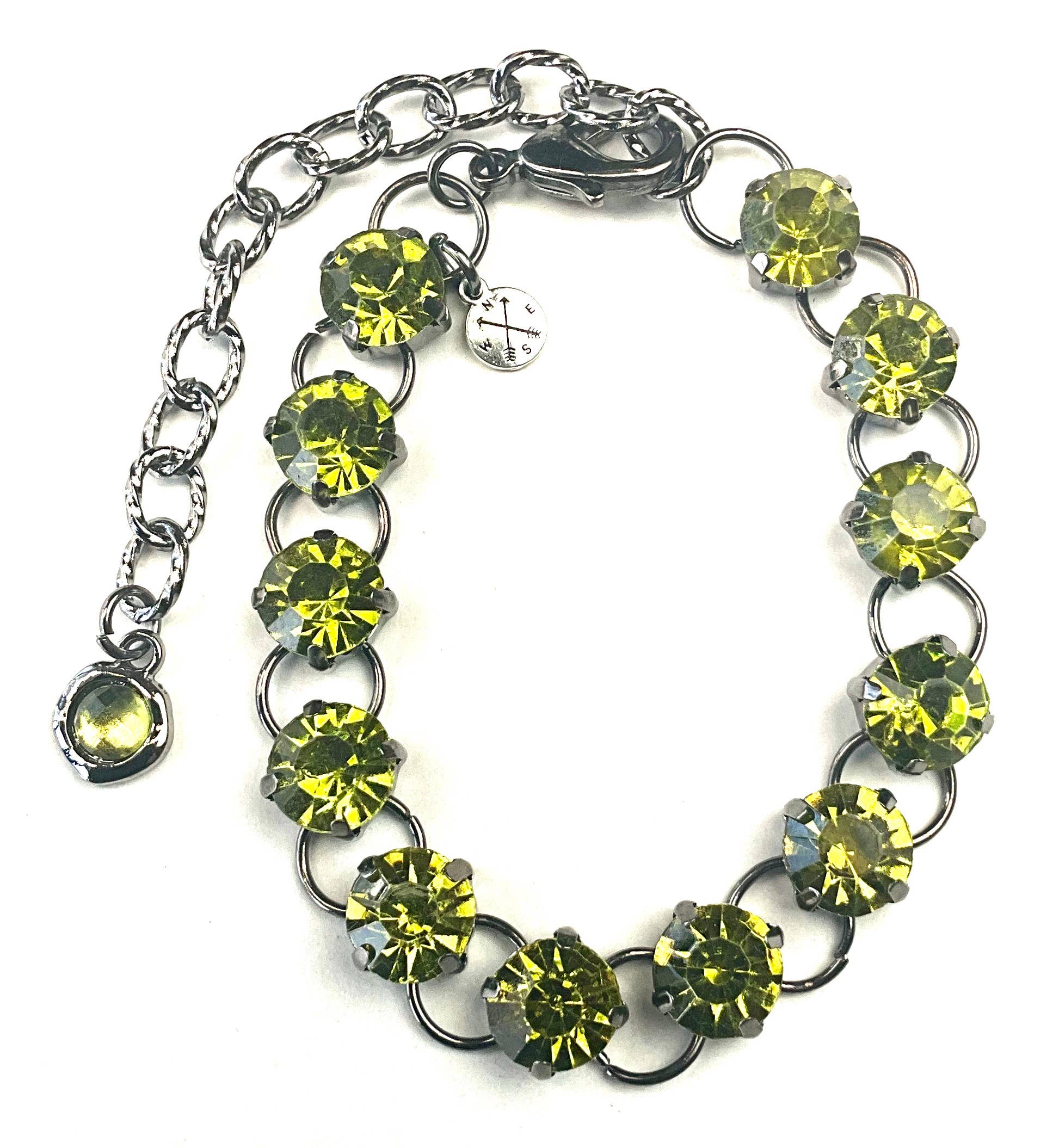 Lost & Found Trading - Wholesale Link & Chain Bracelet - RC024F BR-Bold Rhinestone Chain / Olivine