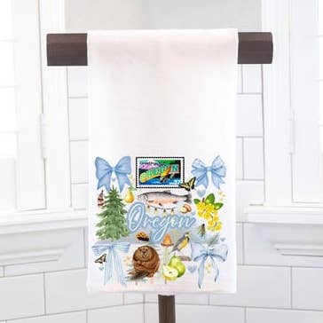 Coquette Oregon State, Flour Sack Tea Towel - Preppy Gift for wholesale by Moman Sales, Inc.