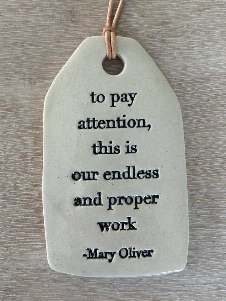 Ceramic Quote Tag: to pay attention... *new 2025 for wholesale by CSF Ceramics