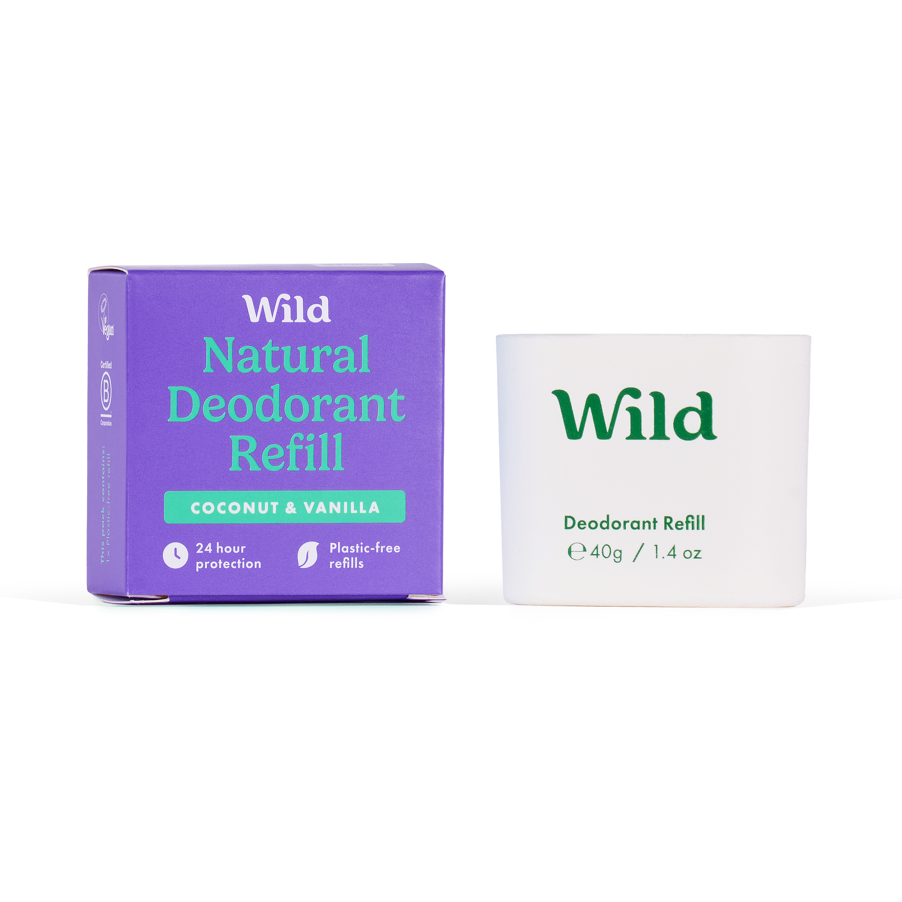 Wild Natürliches Deodorant Nachfüllpack Coconut & Vanilla, 40 g
