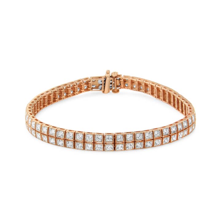 14K Rose Gold 3.0 Cttw Lab Grown Diamond Tennis Bracelet for wholesale by Infinite Jewels