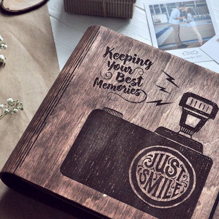 Mr.Deer – wholesale Photo album – Wood Photo Album "Keeping memories". Scrapbook.