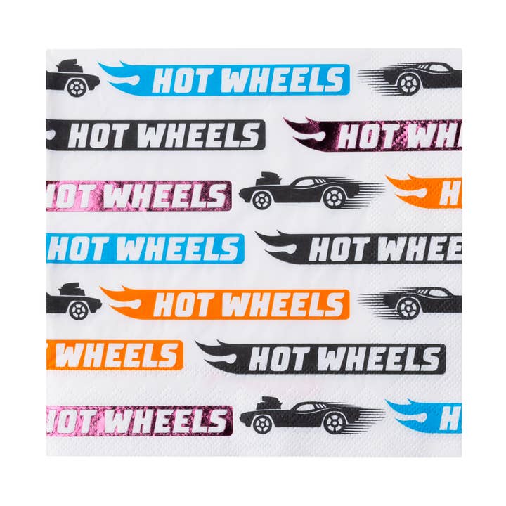 HOT WHEELS™ FLERFARVET RACERBIL STORE SERVIETTER for engroshandel hos Bonjour Fête